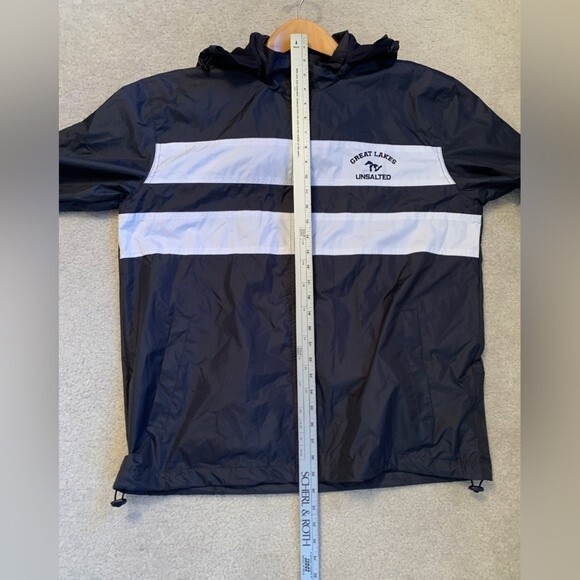 Great Lakes Unsalted NWOTs Navy White Windbreaker Zip Parka/Jacket Size Adult L - Picture 10 of 10